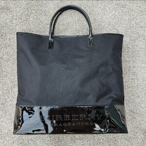 Burberry Fragrances Duffle Tote Weekend Bag Large Shopper Tote Black Embossed